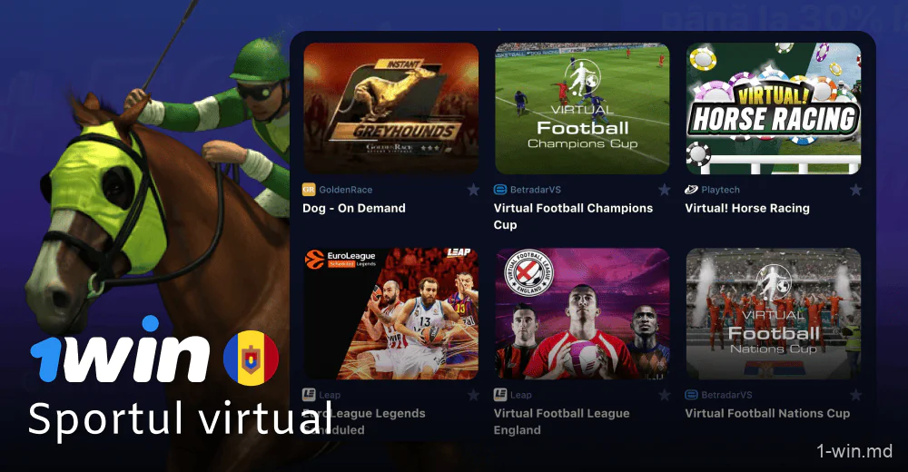 Pariuri sportive virtuale pe 1win în Moldova
